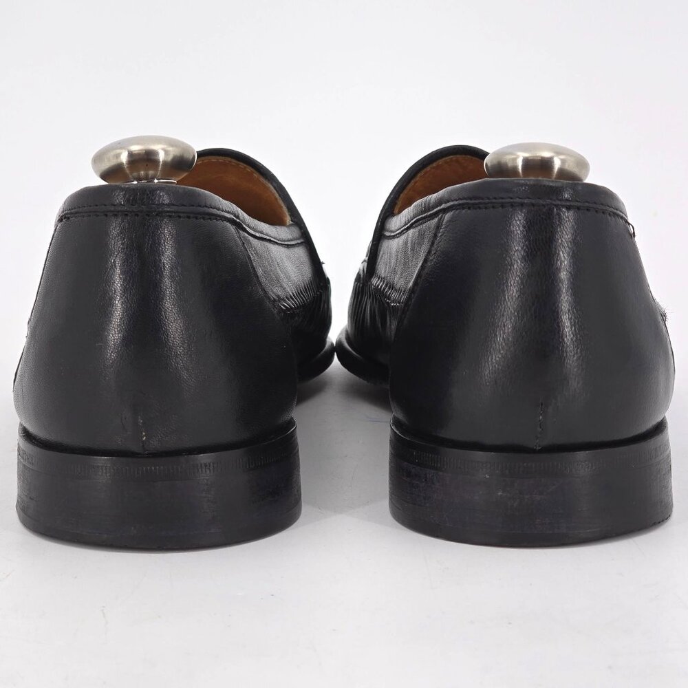 Exotic Crocodile Italian Dress Shoes Luca Lollini Mens 9M Handmade Black Loafers - Picture 7 of 10